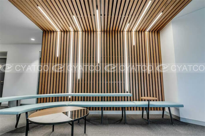 Office Vertical Wood Slat Walls (10)