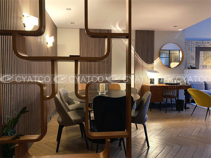 Wood Slat Dining Room Walls (14)