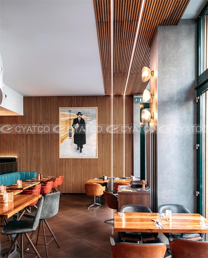 Restaurant Wood Wall Panel Design (3)