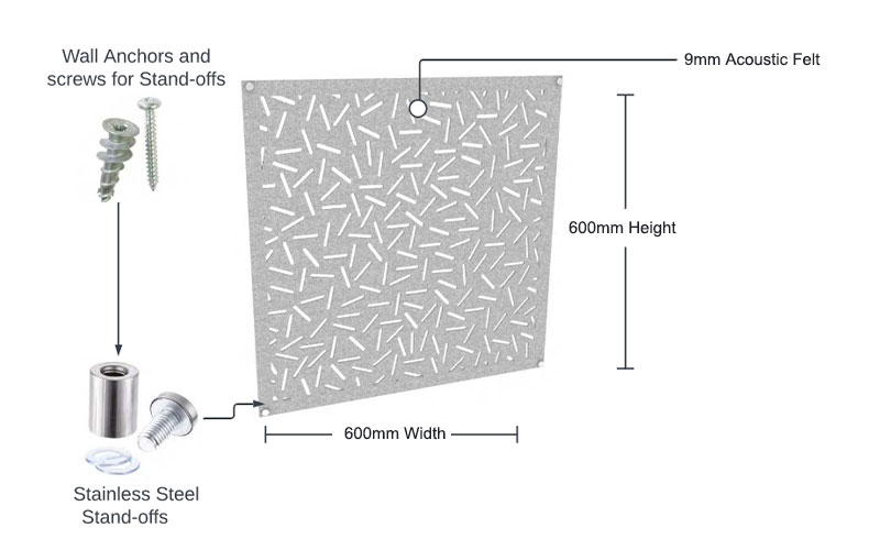 Lightweight Felt Wall Cladding Noise Reduce 600*600mm