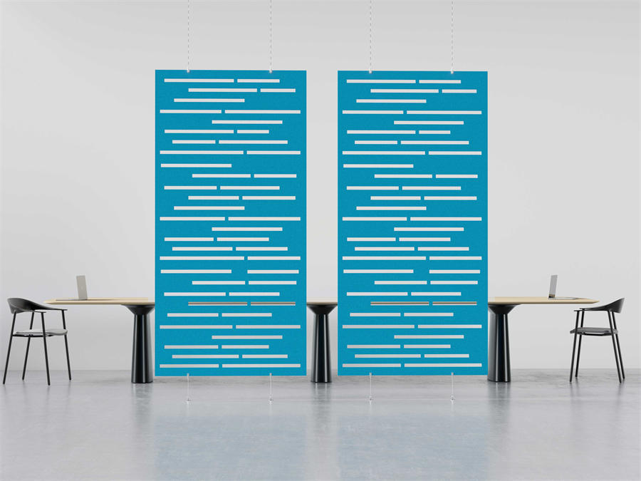 Blue Hanging Room Divider, Panel Screen DIY Decor