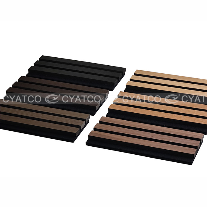 Acoustic Slat Panels Smoked Oak Wall Panelling