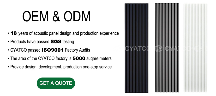 OEM & ODM 400mm x 2400mm Grey Wood Slat Panels Soundproof Paneling