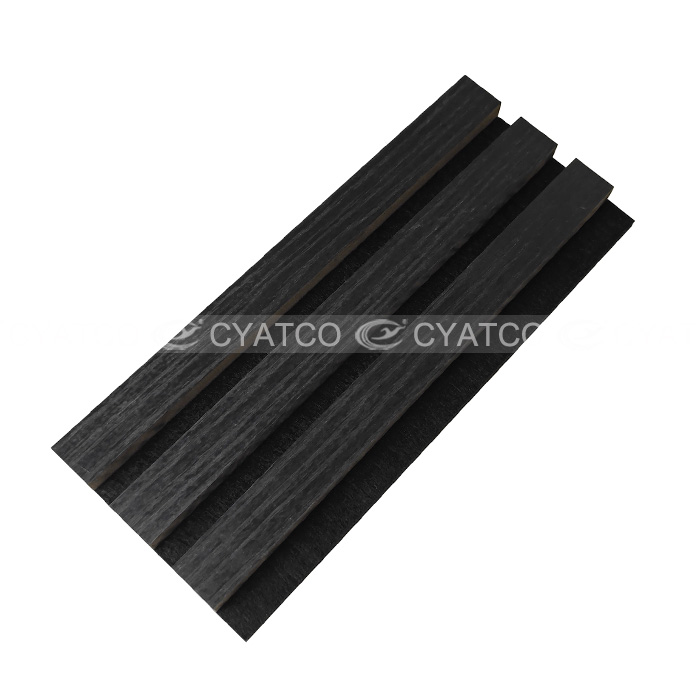 Acoustic Slat Panels Black Oak Wall Panelling