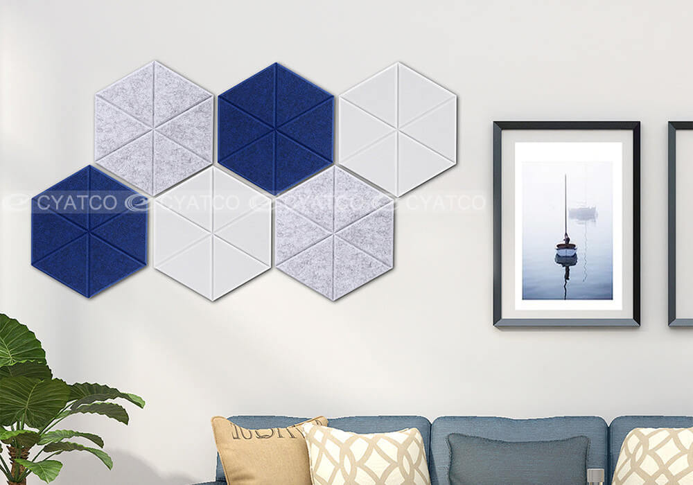 Odorless Hexagon Acoustic Panels Self-Adhesive Wall Tiles Case 1
