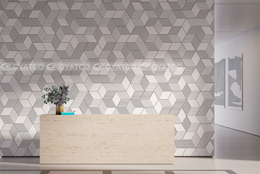 Beveled Edge Hexagon Acoustic Panels Conference Room Accent Walls Case