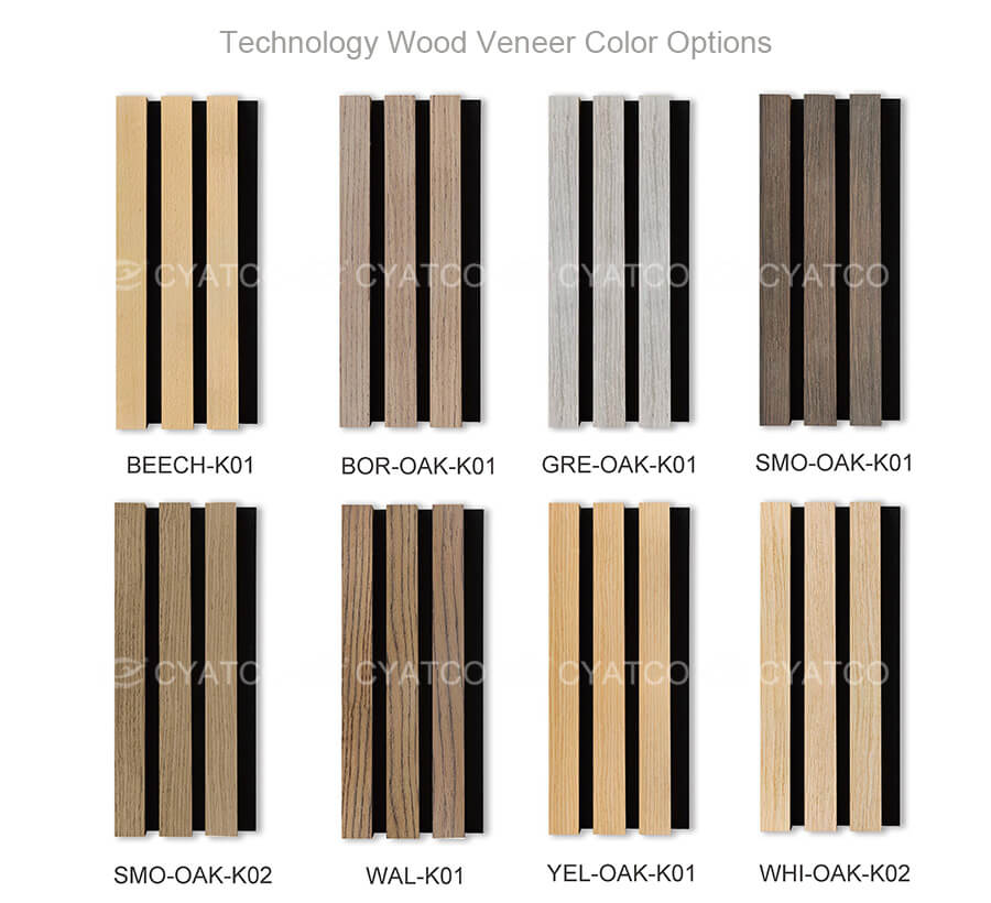 Akupanel Technology Wood Veneer Color Options