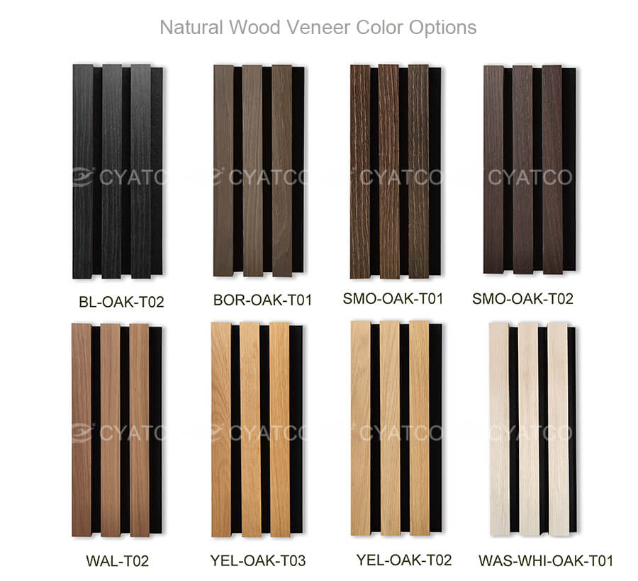 Akupanel Natural Wood Veneer Color Options