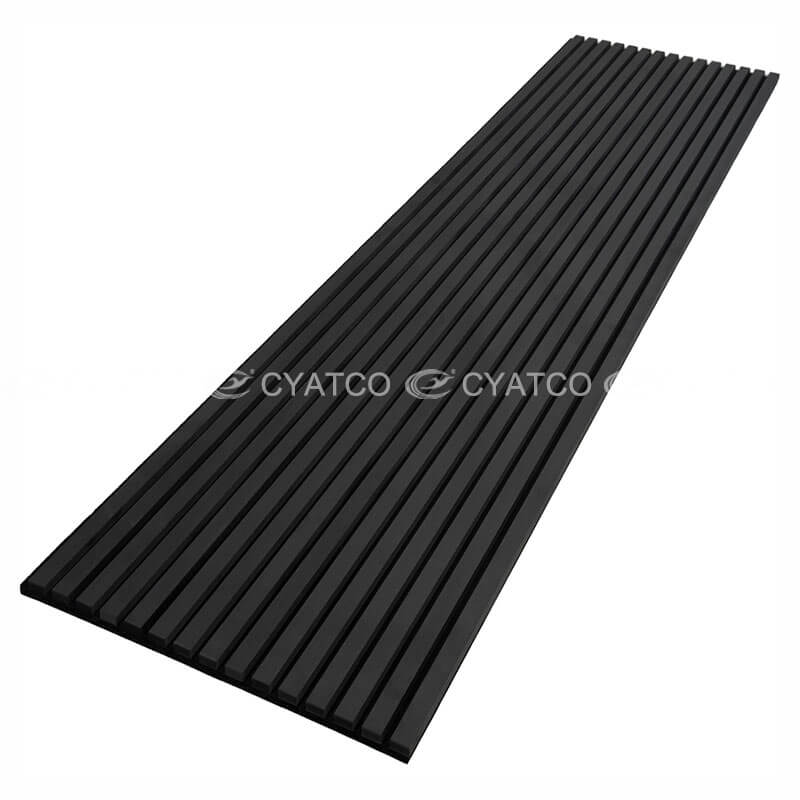 600mm x 2400mm Black Wood Slat Panels Acoustic Wall Paneling