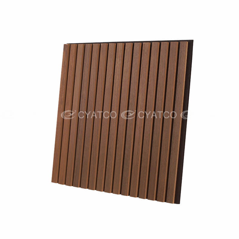 600 x 600 mm Dyed Wood Veneer Akupanel 3D Slat Wood Wall Panels