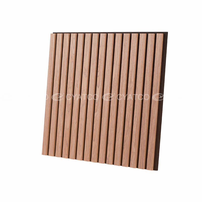 600 x 600 mm Walnut Wood Veneer Akupanel 3D Slat Wood Wall Panels