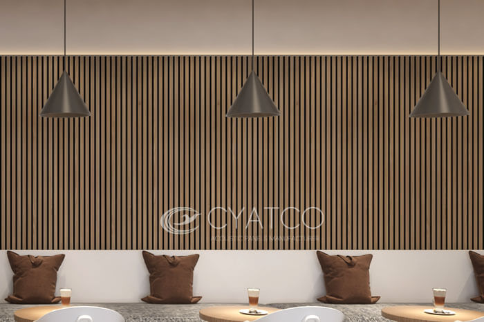 New Zealand cafe acoustic akupanel wall decoration dining area