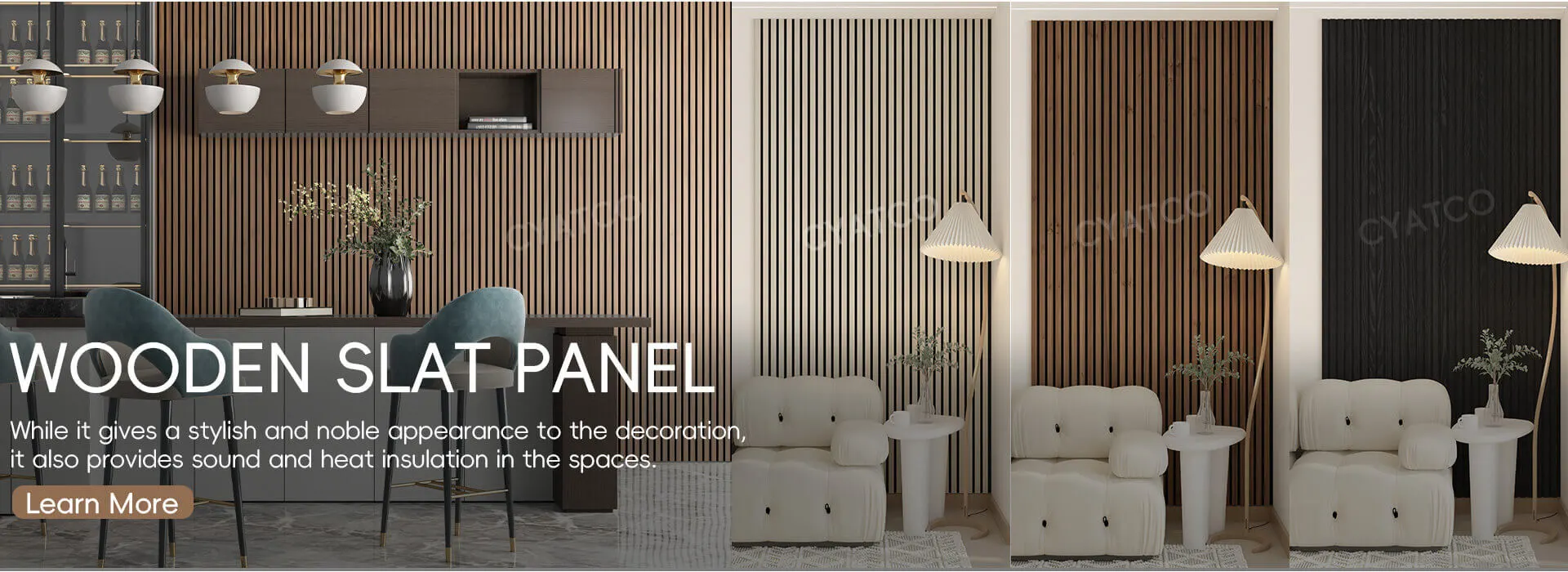 banner- wooden slat panel