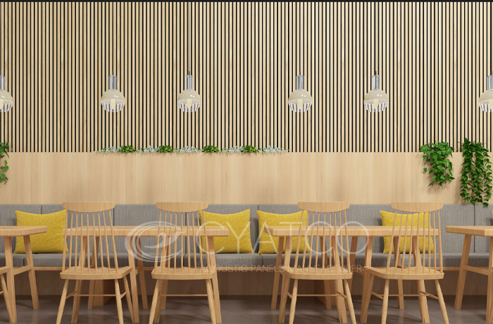 Chinese Restaurant Wooden Sound Absorbing Board in London