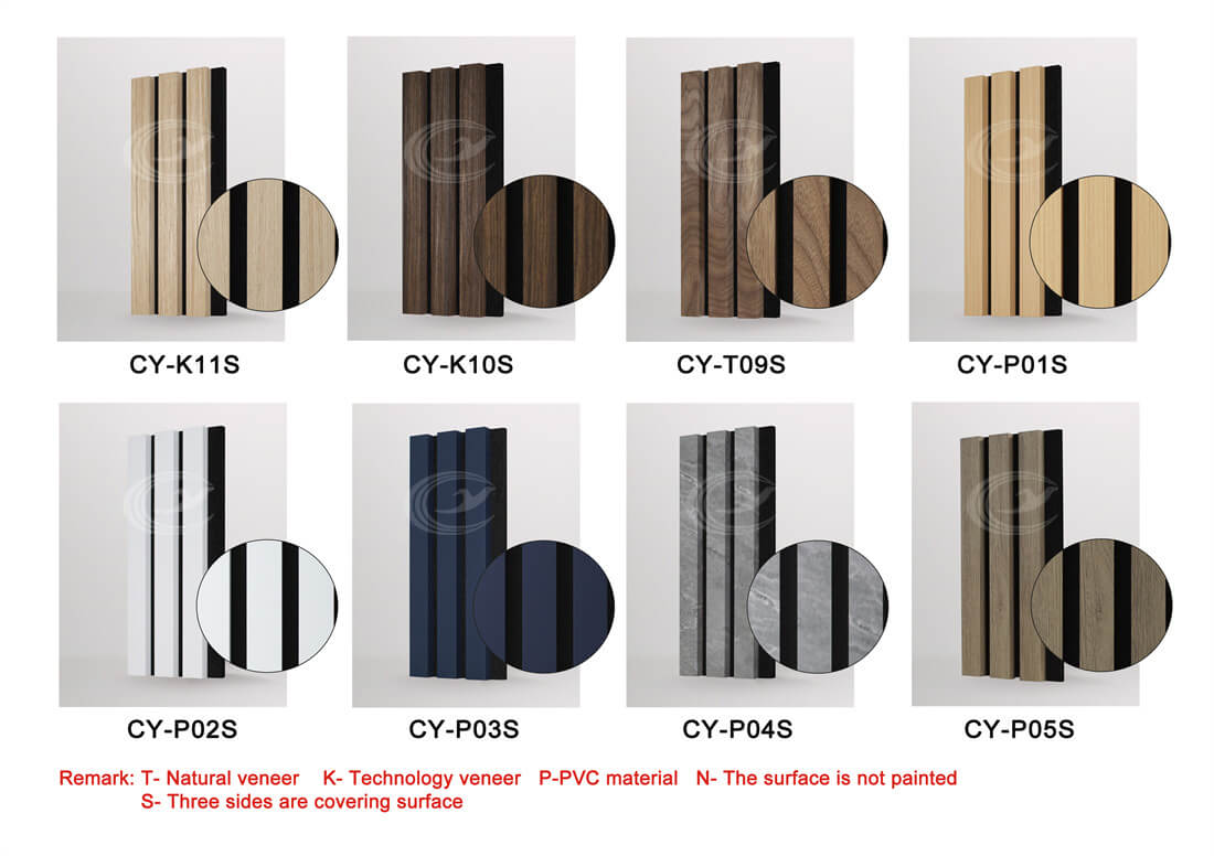 New Akupanel Luxury Series - Acoustic Slat Wood Wall Panels Finish Color (2)