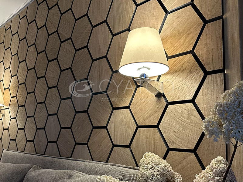 Wooden Hexagon Acoustic Panels (11)