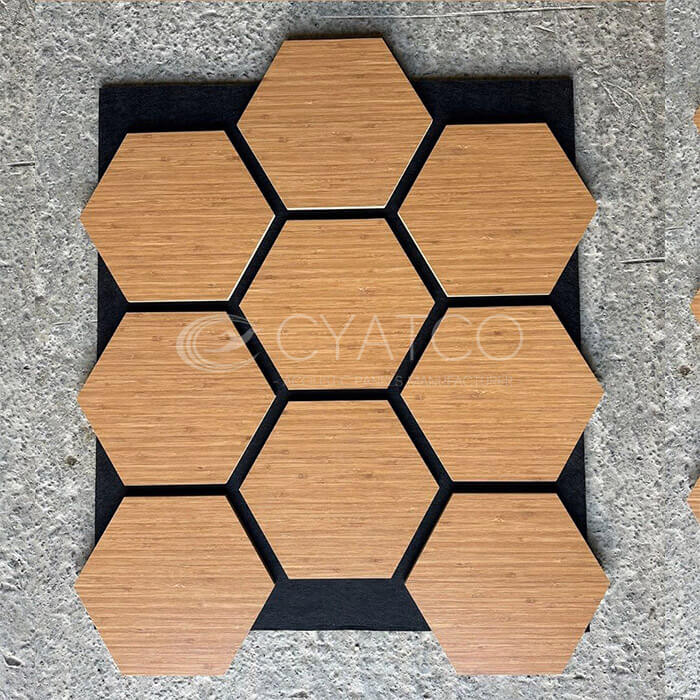 Wooden Hexagon Acoustic Panels (2)