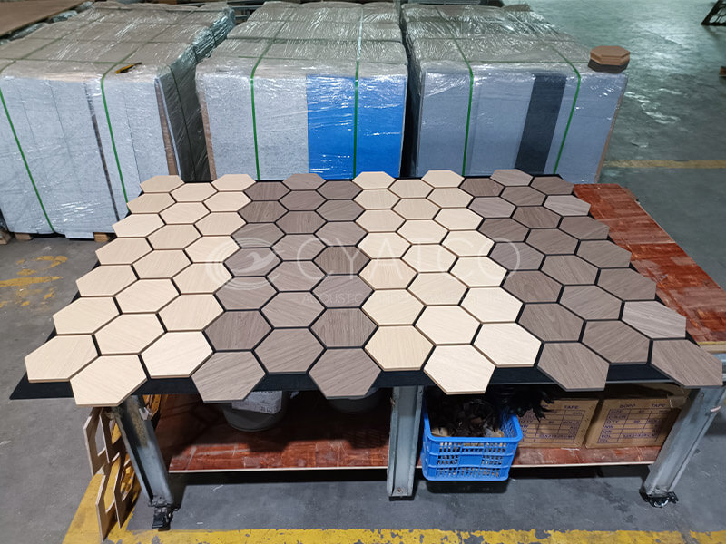 Wooden Hexagon Acoustic Panels (6)