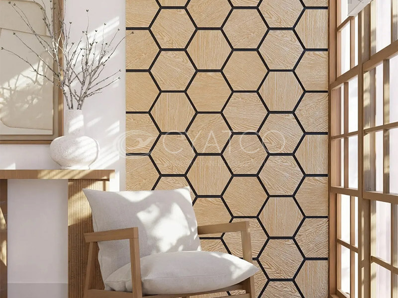 Wooden Hexagon Acoustic Panels (7)