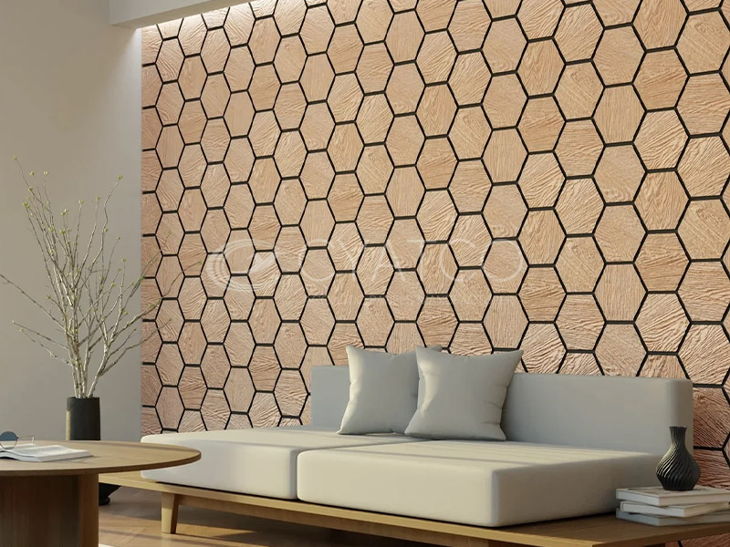 Wooden Hexagon Acoustic Panels (8)