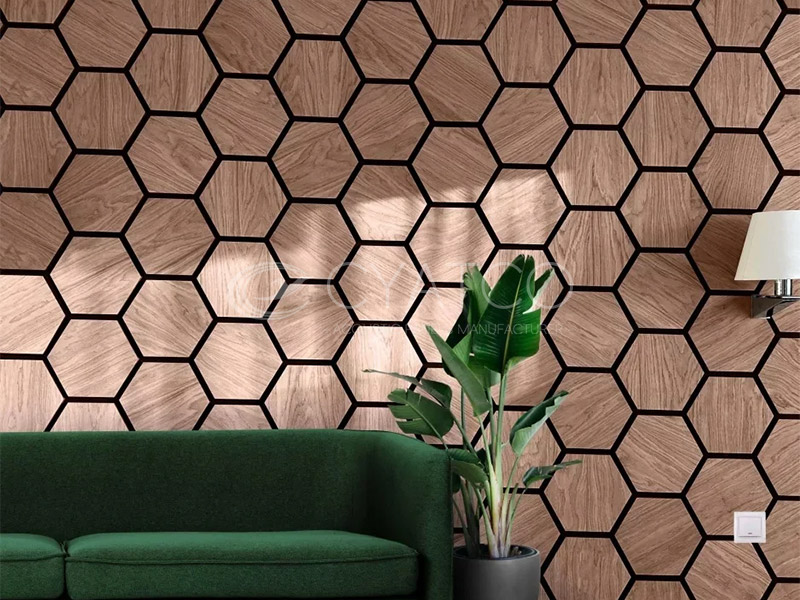 Wooden Hexagon Acoustic Panels (9)