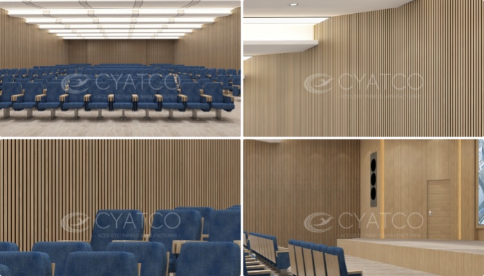 Hotel Auditorium Acoustic Slat Wood Wall Paneling Solutions (1)