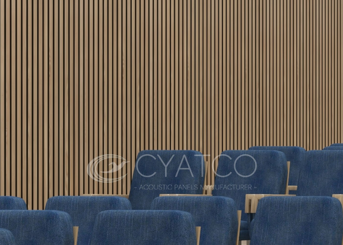 Hotel Auditorium Acoustic Slat Wood Wall Paneling Solutions (2)