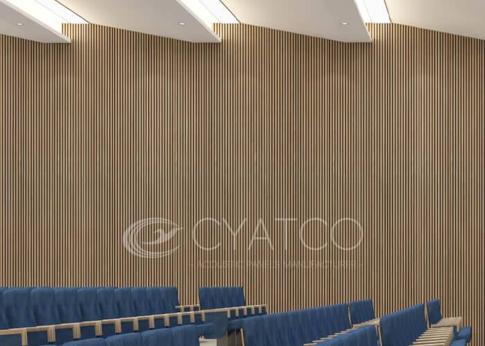 Hotel Auditorium Acoustic Slat Wood Wall Paneling Solutions (3)