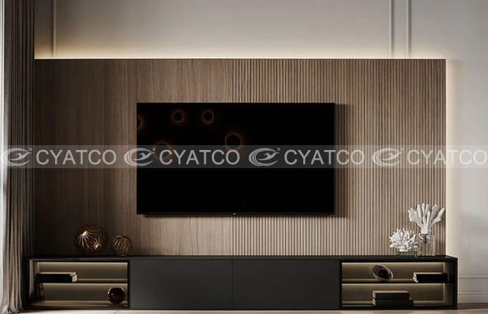 wood slat soundproof paneling_TV background wall_chinese style (2)