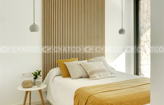 wooden slat soundproof paneling_ bedroom background wall_ modern minimalist style (1)