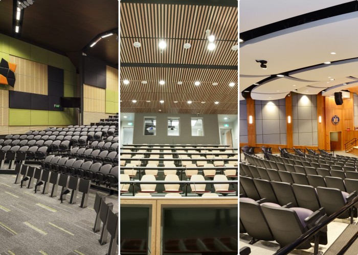 A new trend in lecture hall renovation: Installing acoustic panels to improve sound quality